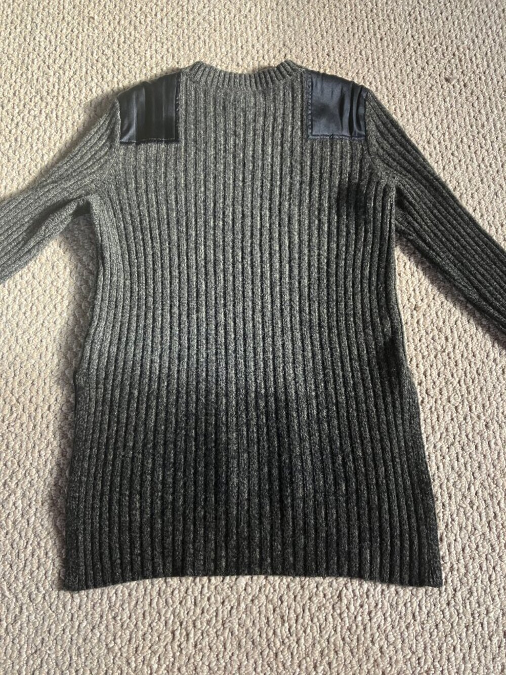 Rag & Bone XXS Gray Cashmere Ribbed Satin Crewneck Commando Aviator Acadamia - Picture 6 of 6